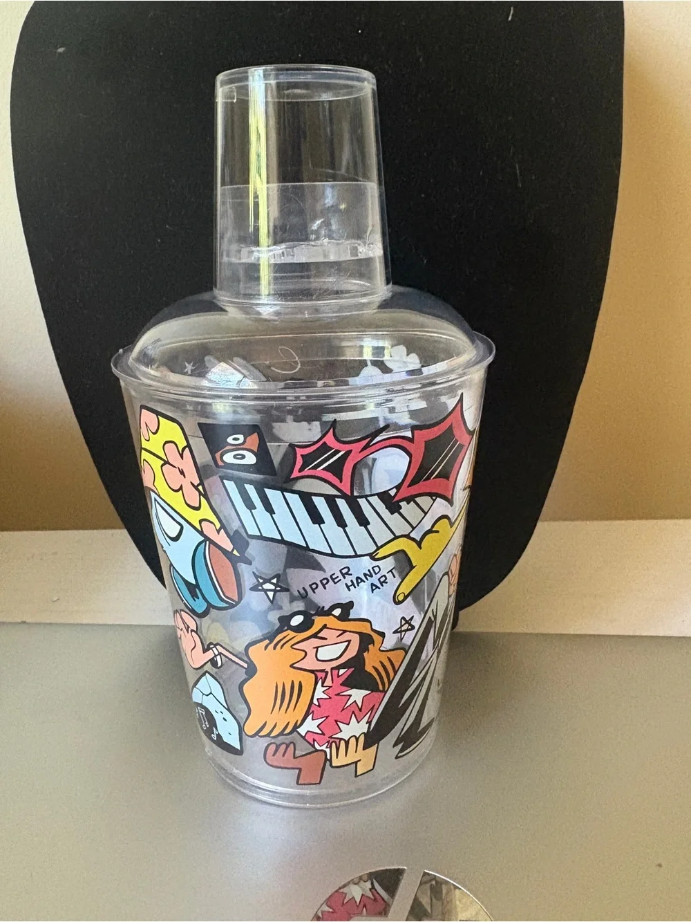Upper Hand Art Cartoon Plastic Tumbler
